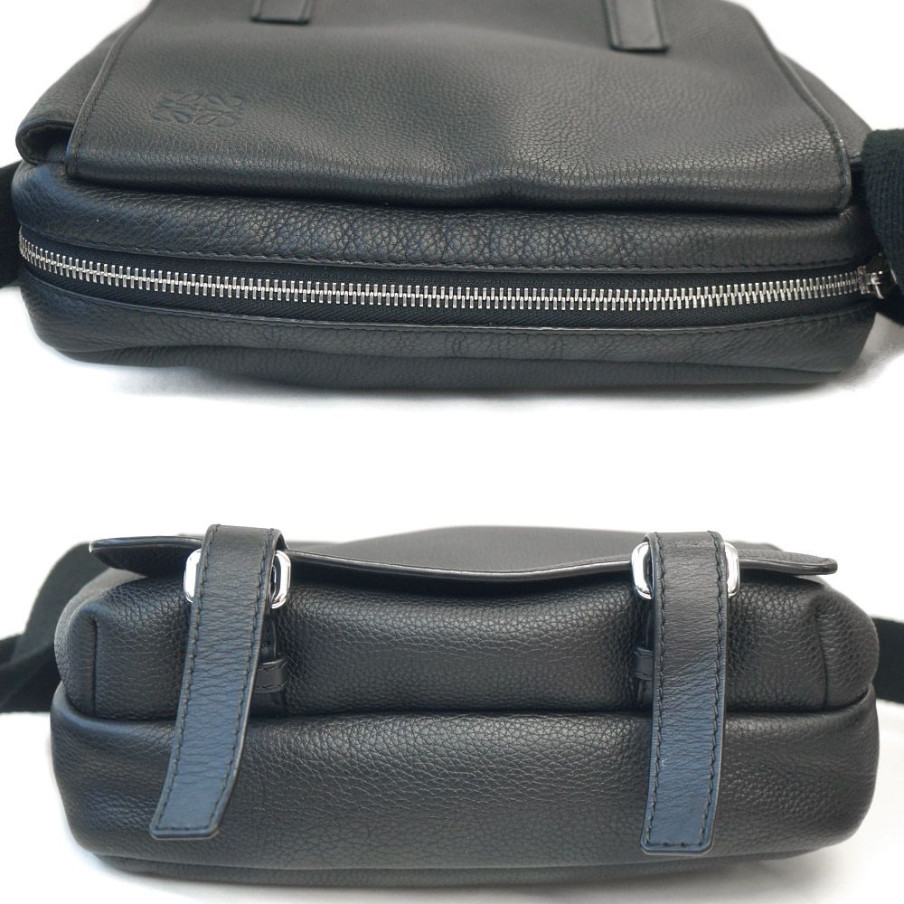 Loewe Military Messenger Bag Black Silver Leather Bags — view 3