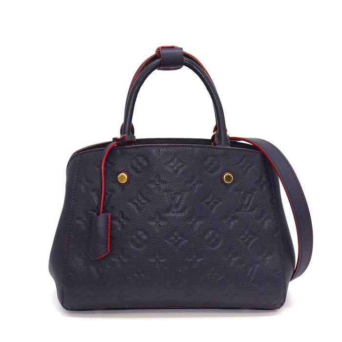Louis Vuitton Handbag Montaigne BB Marine Rouge Monogram Empreinte Leather
