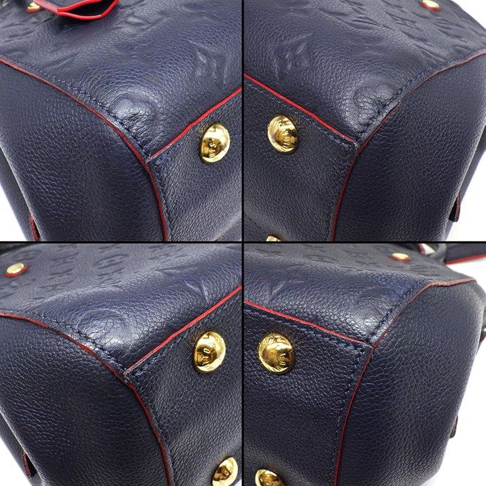 Louis Vuitton Handbag Montaigne BB Marine Rouge Monogram Empreinte Leather — view 8