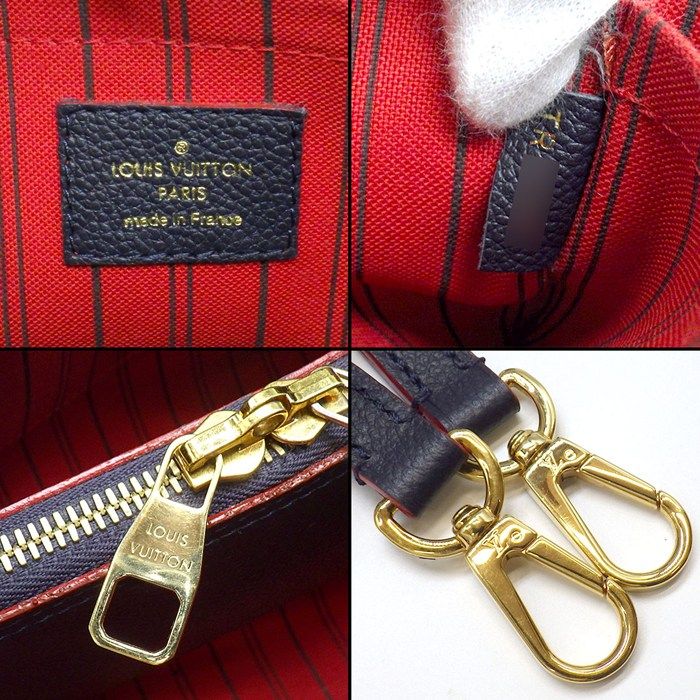 Louis Vuitton Handbag Montaigne BB Marine Rouge Monogram Empreinte Leather — view 7