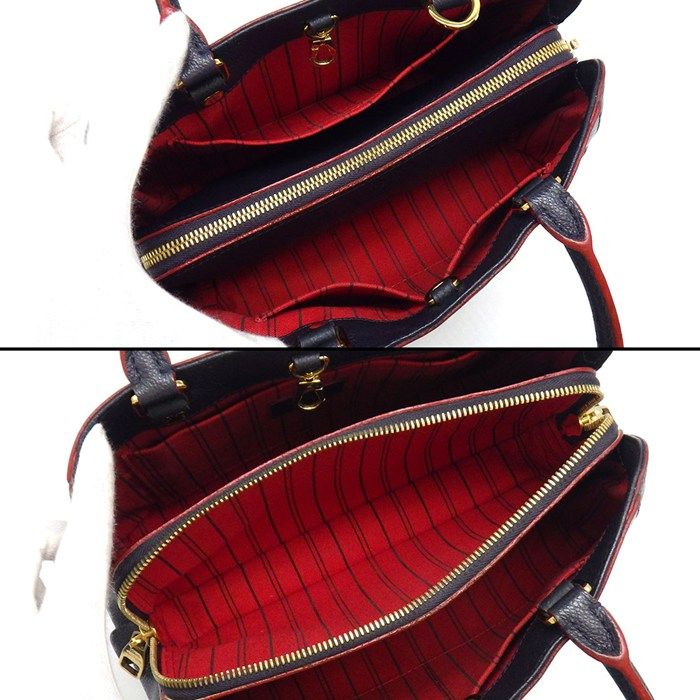 Louis Vuitton Handbag Montaigne BB Marine Rouge Monogram Empreinte Leather — view 6