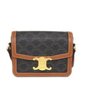 Celine Shoulder Bag Teen Triomphe Tan Canvas Calfskin