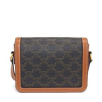 Celine Shoulder Bag Teen Triomphe Tan Canvas Calfskin — view 2