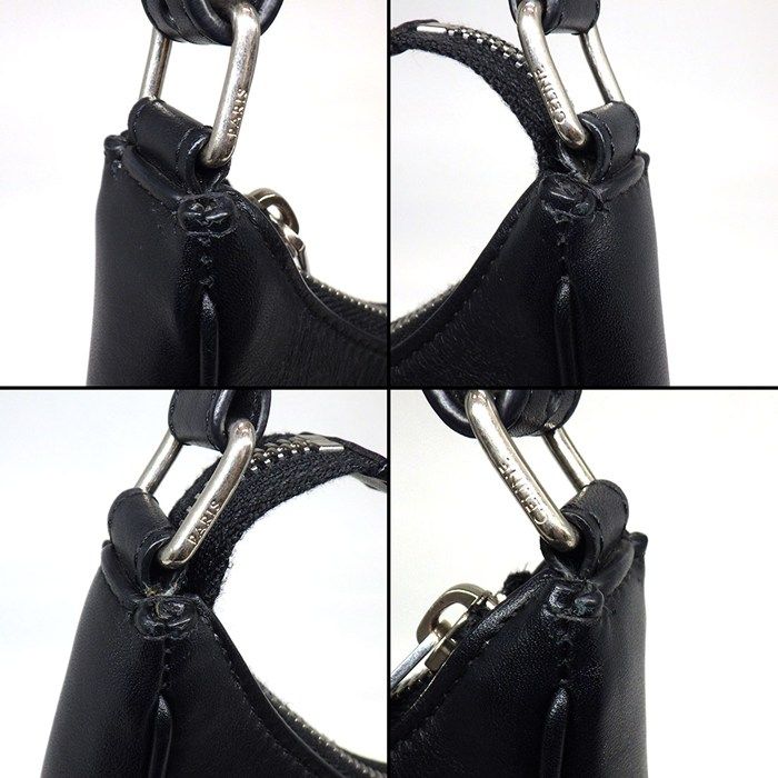 Celine Shoulder Bag Medium Ava Black White Leather Silver — view 7