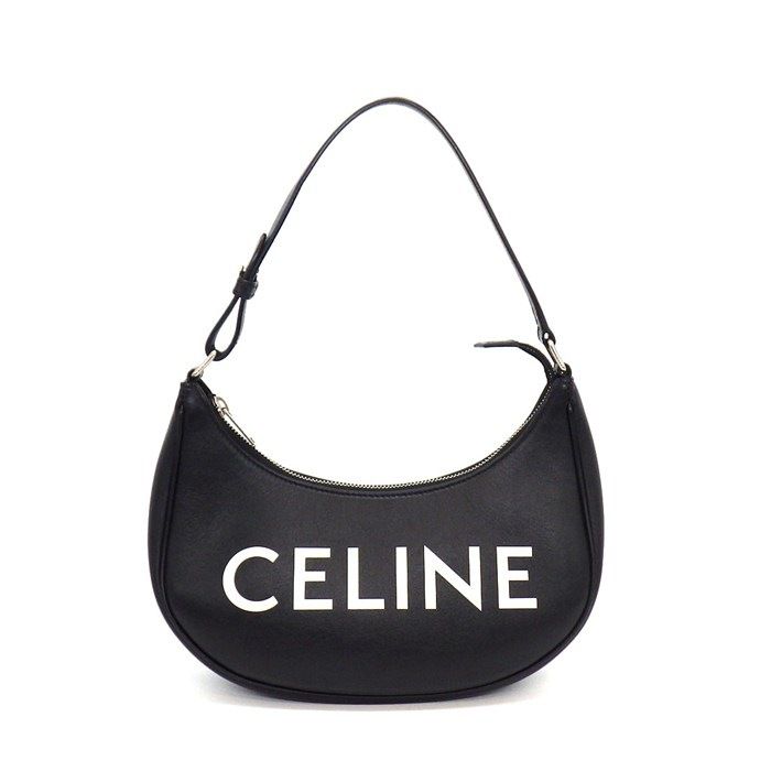 Celine Shoulder Bag Medium Ava Black White Leather Silver