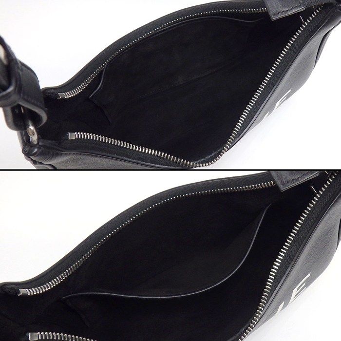 Celine Shoulder Bag Medium Ava Black White Leather Silver — view 5