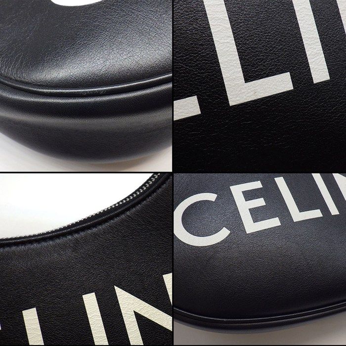 Celine Shoulder Bag Medium Ava Black White Leather Silver — view 8