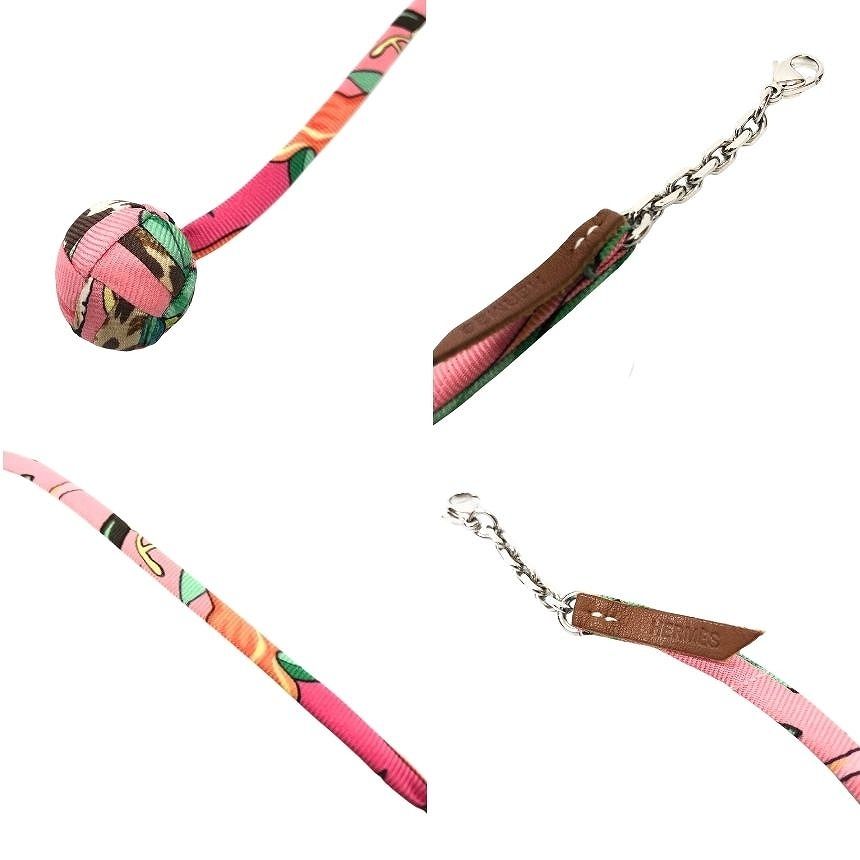 Hermes Book Marker Bookmark Notebook Charm Silk Pink Stationery — view 3