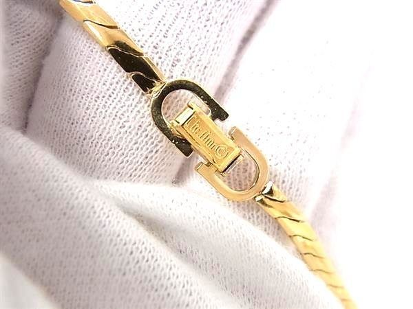Dior Necklace Vintage Gold Metal Rhinestone — view 3