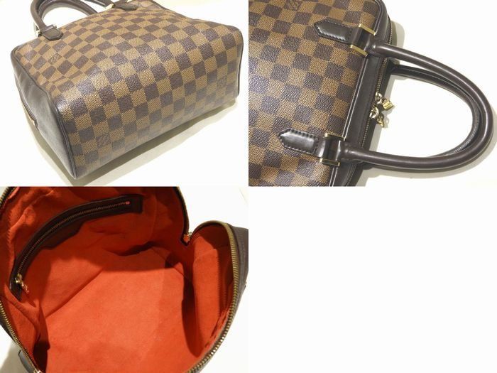 Louis Vuitton Brera Handbag Damier Ebene Brown Tote — view 2