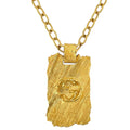 Gucci Pendant Interlocking G Plate Metal Gold Necklace