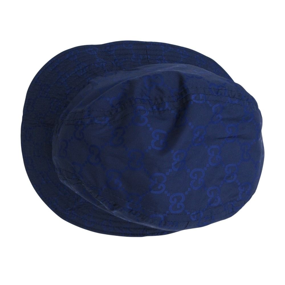 Gucci Hat Bucket GG Pattern Nylon Hat Navy — view 4