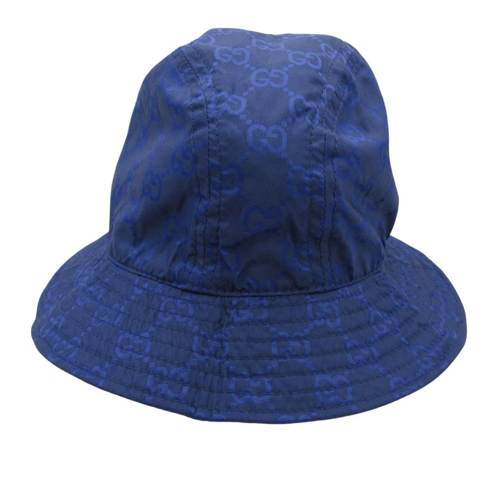 Gucci Hat Bucket GG Pattern Nylon Hat Navy