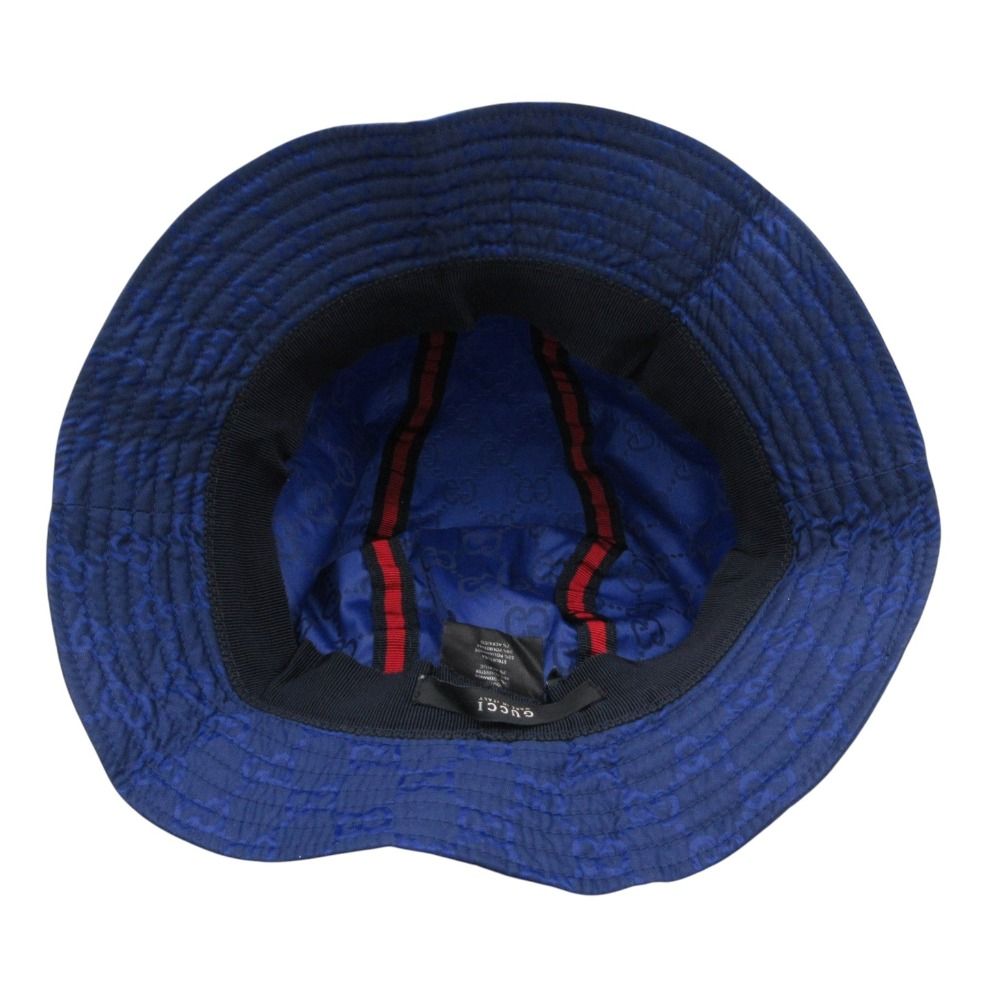 Gucci Hat Bucket GG Pattern Nylon Hat Navy — view 5