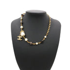Chanel Necklace Pearl Bijou Stone CC Logo Gold — view 2