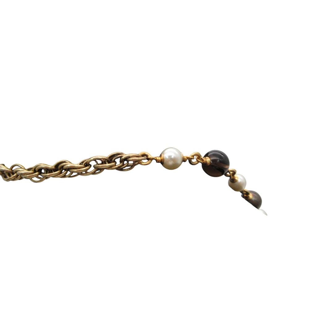 Chanel Necklace Pearl Bijou Stone CC Logo Gold — view 6