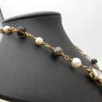 Chanel Necklace Pearl Bijou Stone CC Logo Gold — view 7