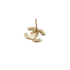 Chanel Earrings CC Logo CC Faux Pearl Rhinestone Gold — view 4