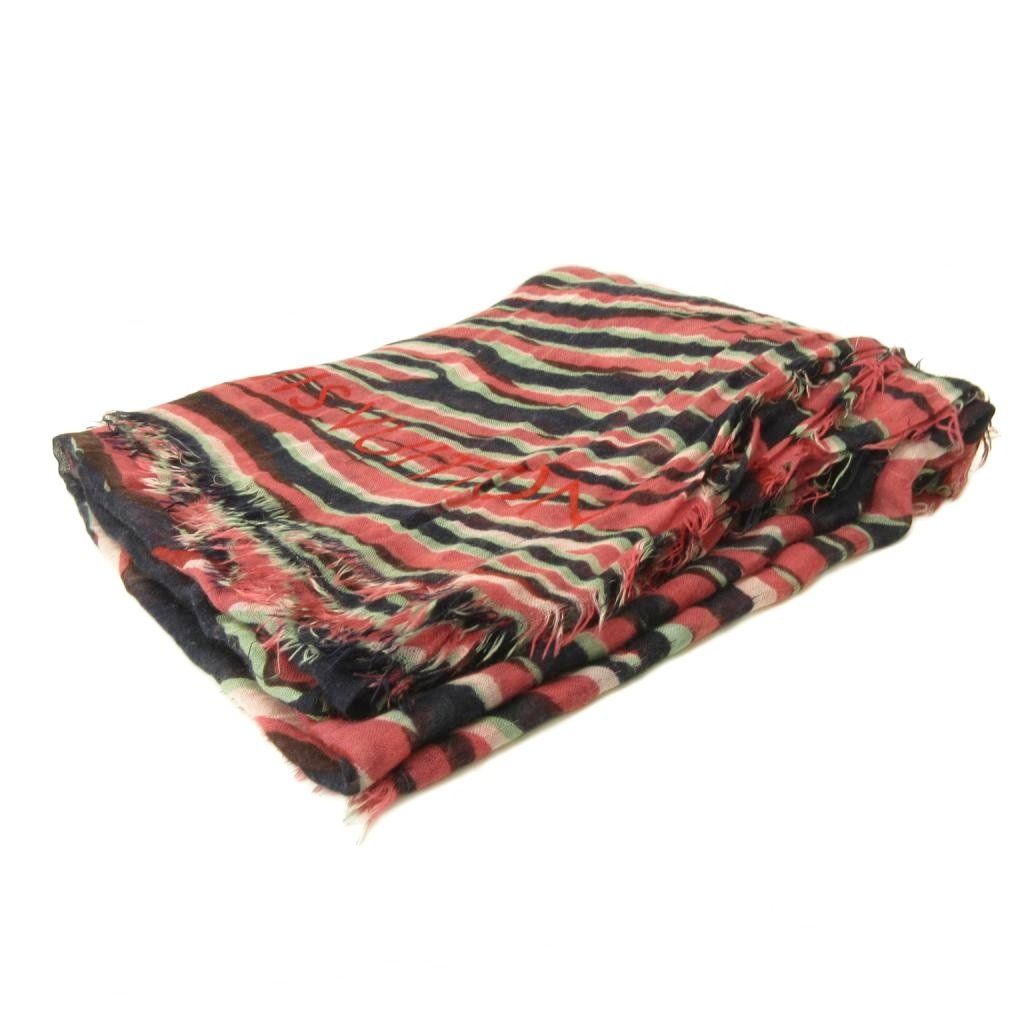 Louis Vuitton Scarf All Over Print Logo Fringe Pink Black