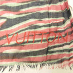 Louis Vuitton Scarf All Over Print Logo Fringe Pink Black — view 6