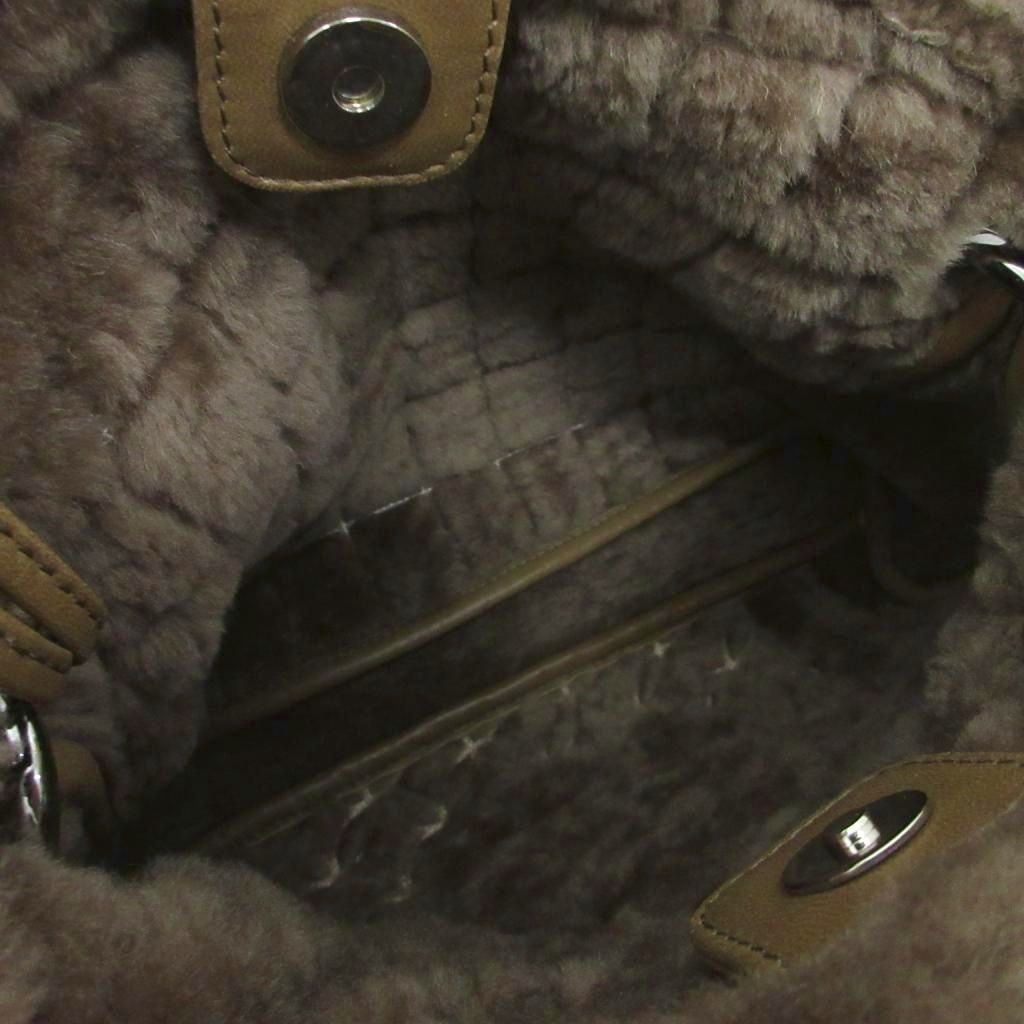 Chanel CC Logo Stitch Shearling Handbag Chain Shoulder Fleece Choco Bar — view 7