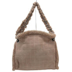 Chanel CC Logo Stitch Shearling Handbag Chain Shoulder Fleece Choco Bar — view 2
