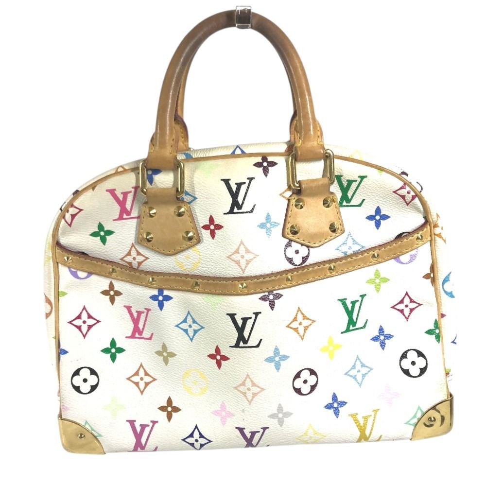Louis Vuitton Handbag Trouville Monogram Multicolor Canvas White