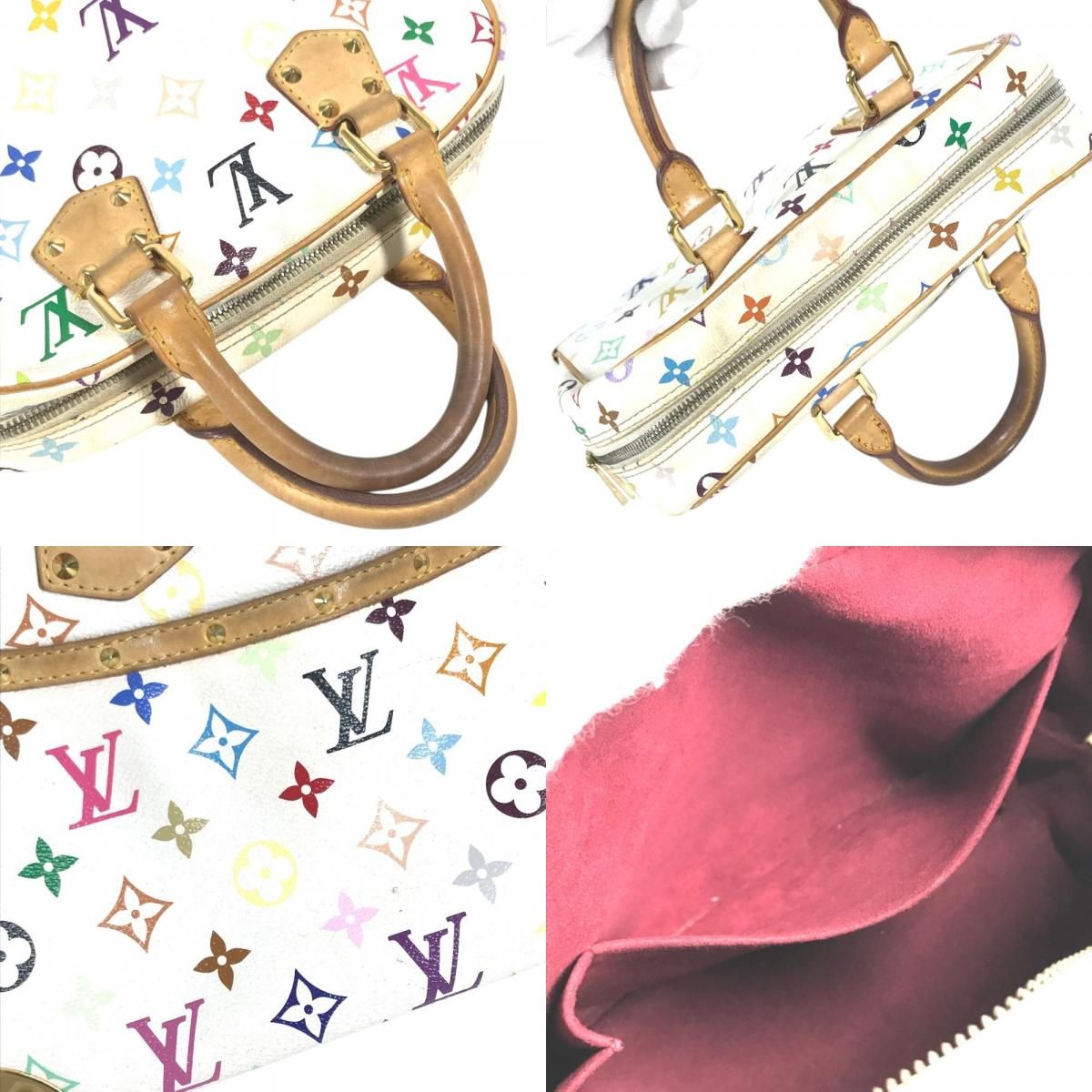 Louis Vuitton Handbag Trouville Monogram Multicolor Canvas White — view 8