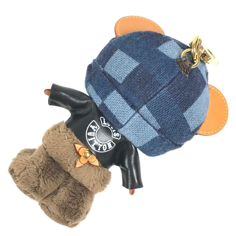 Louis Vuitton Bag Charm LV Bear Fur Black Keychain — view 6