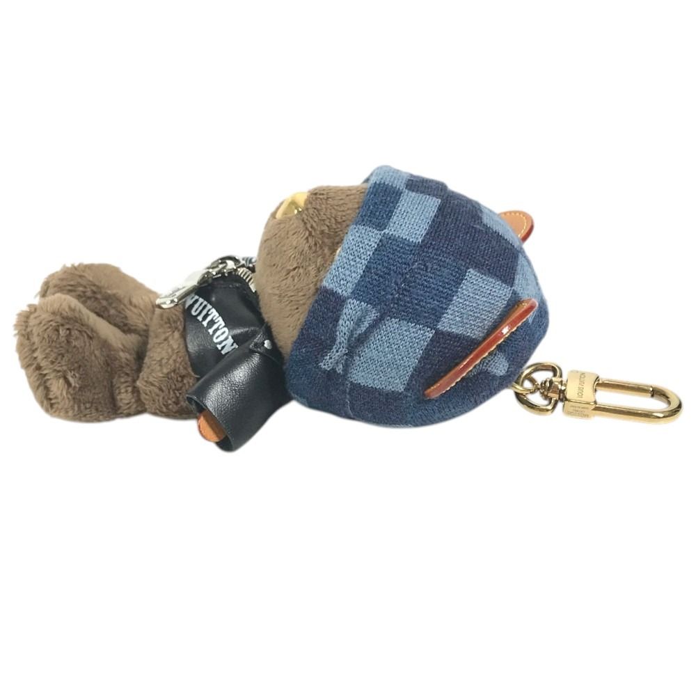 Louis Vuitton Bag Charm LV Bear Fur Black Keychain — view 2