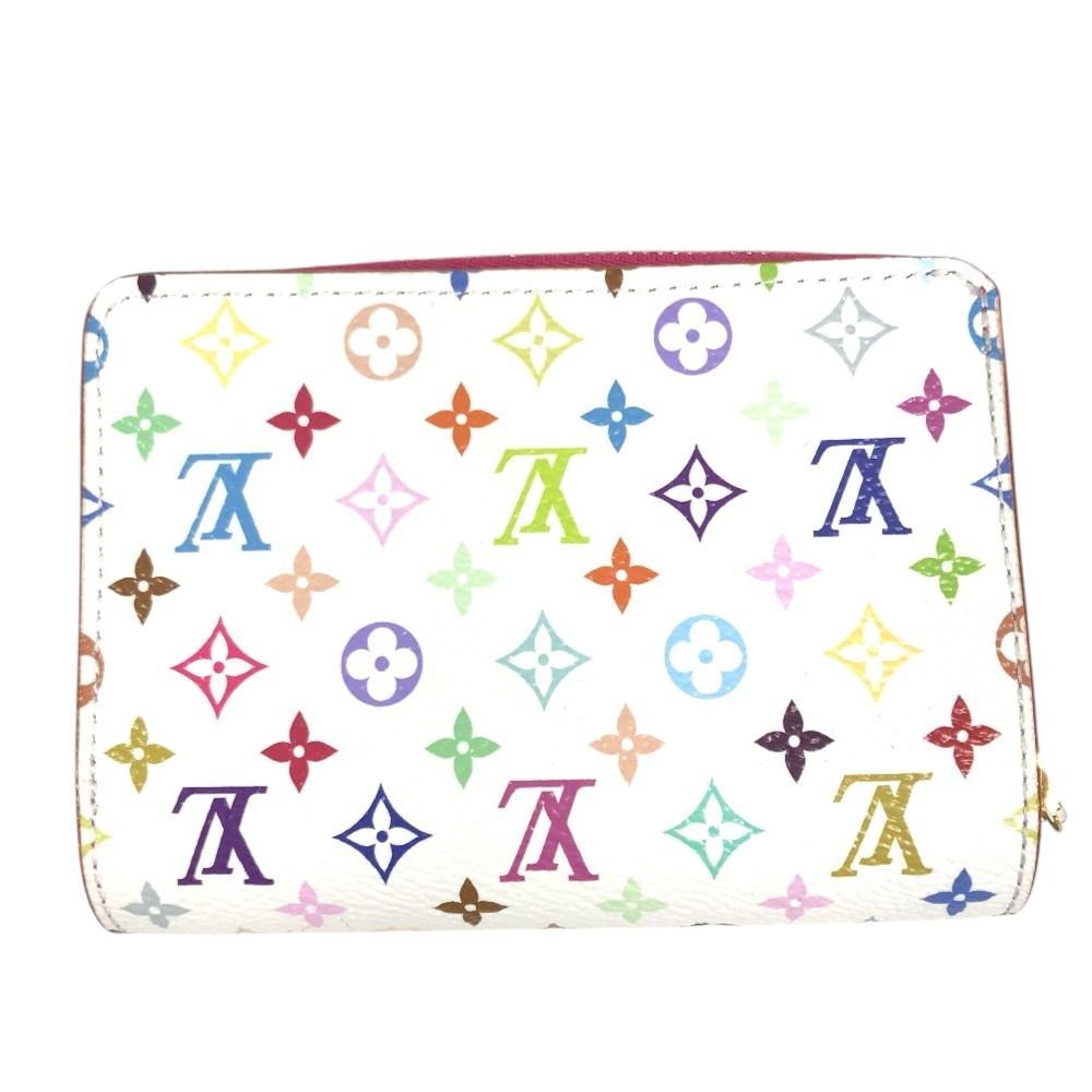 Louis Vuitton Bifold Wallet Portefeuille Lou Monogram Multicolor Canvas White — view 6