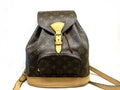 Louis Vuitton Montsouris MM Backpack Monogram Pocket Belt Opening/closing