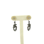Chanel CC Logo Chain Earrings Silver — view 5