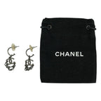 Chanel CC Logo Chain Earrings Silver — view 7