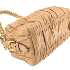 Prada Nappa Gaufre Chain Shoulder Bag Beige — view 8