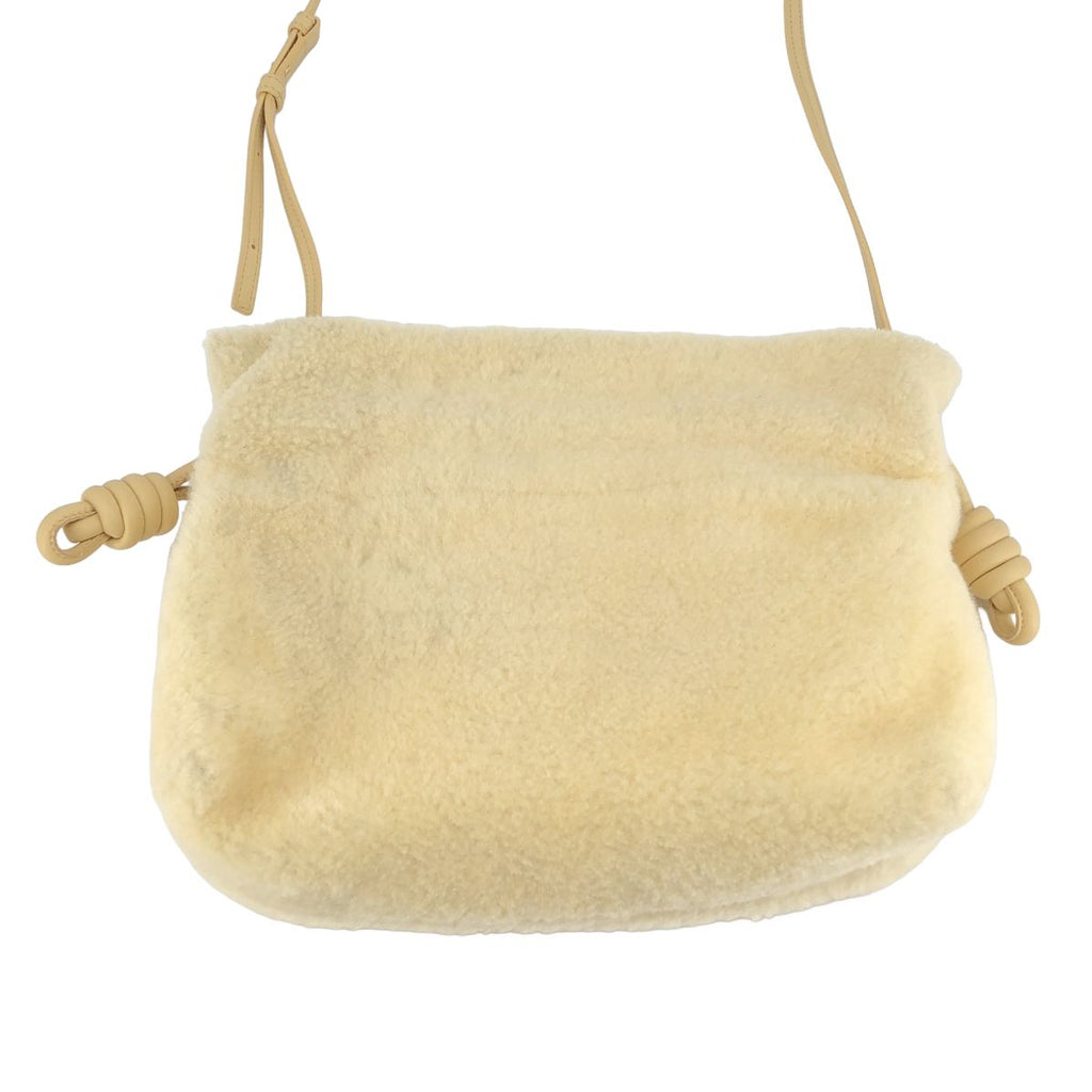 Loewe Flamenco Clutch Shearling Beige — view 3