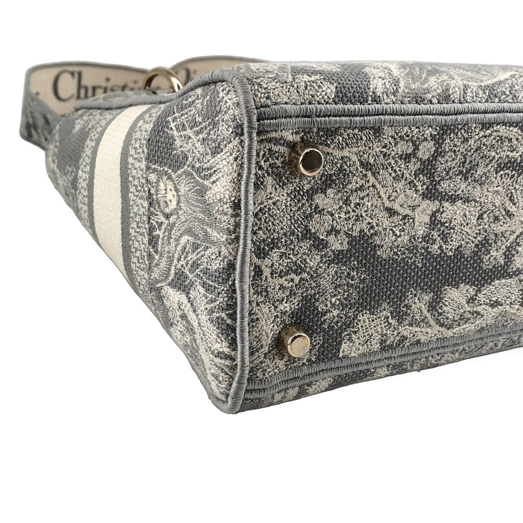 Dior Lady D-lite Medium Toile de Jouy 2-Way Handbag Blue Gray — view 6