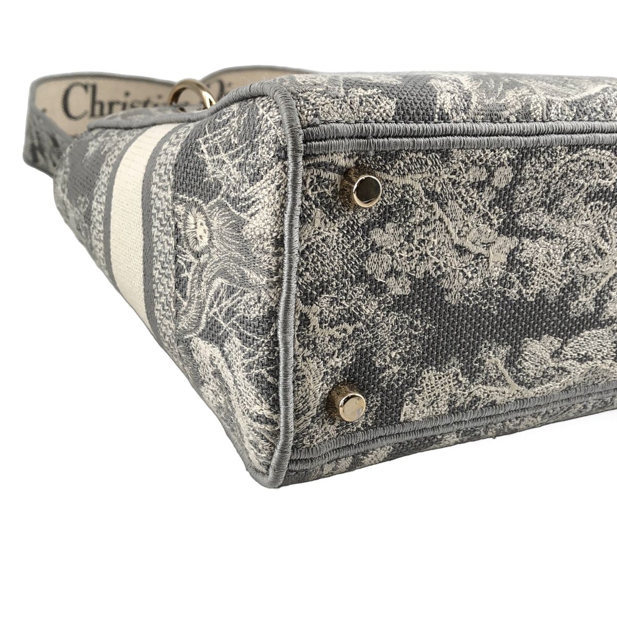 Dior Lady D-lite Medium Toile de Jouy 2-Way Handbag Blue Gray — view 6