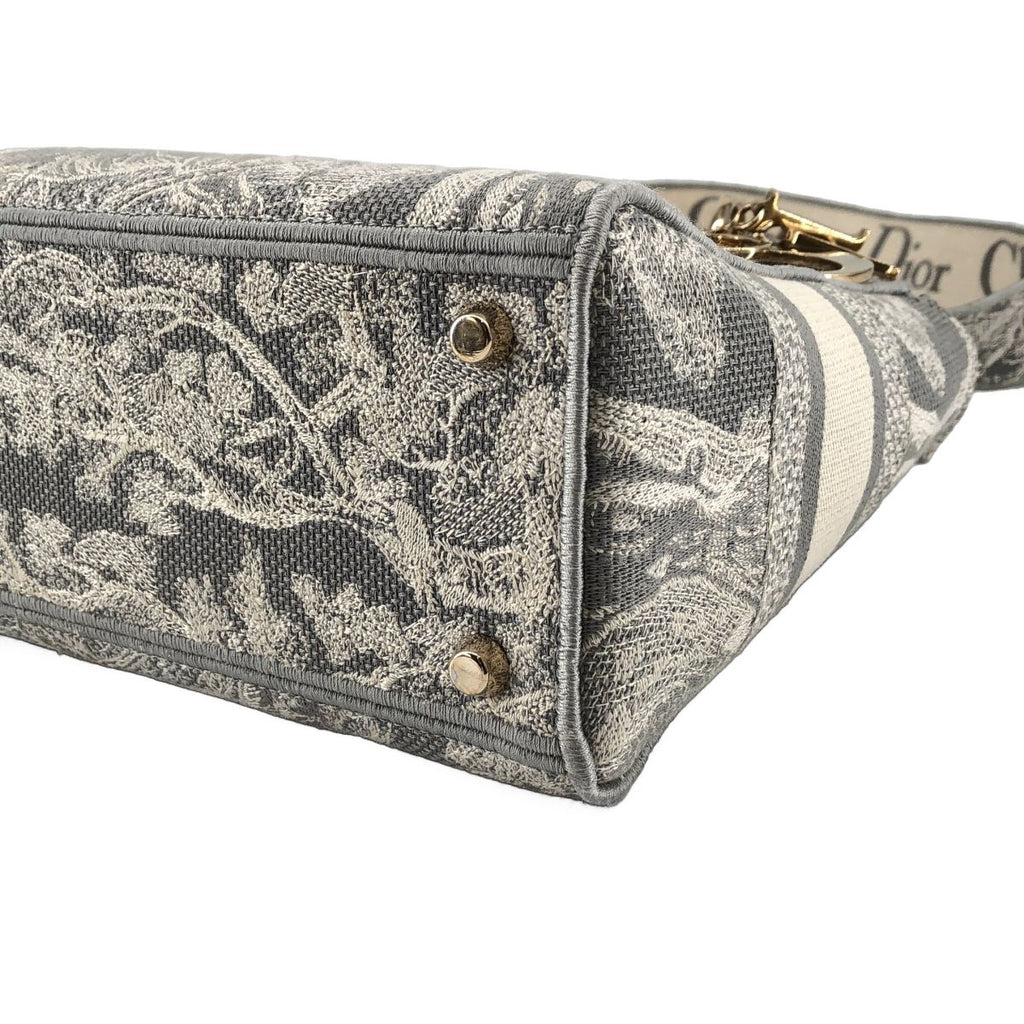 Dior Lady D-lite Medium Toile de Jouy 2-Way Handbag Blue Gray — view 7