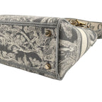 Dior Lady D-lite Medium Toile de Jouy 2-Way Handbag Blue Gray — view 7