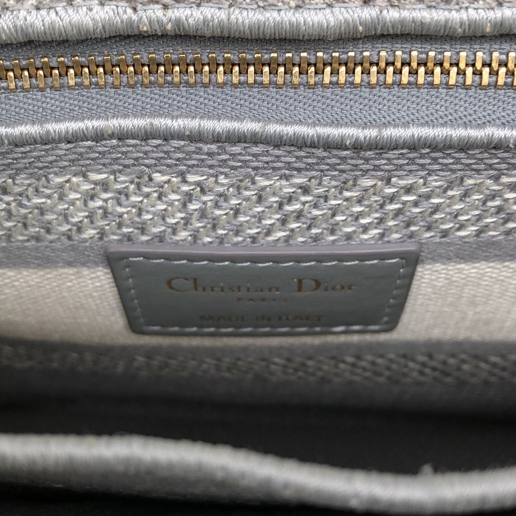 Dior Lady D-lite Medium Toile de Jouy 2-Way Handbag Blue Gray — view 4