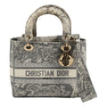 Dior Lady D-lite Medium Toile de Jouy 2-Way Handbag Blue Gray