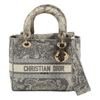 Dior Lady D-lite Medium Toile de Jouy 2-Way Handbag Blue Gray