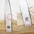 Loewe Basket Bag White Silver Anagram Leather Raffia Bag — view 8