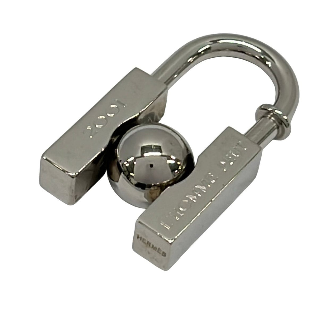 Hermes Key Holder Embellir la Terre Silver Keychain