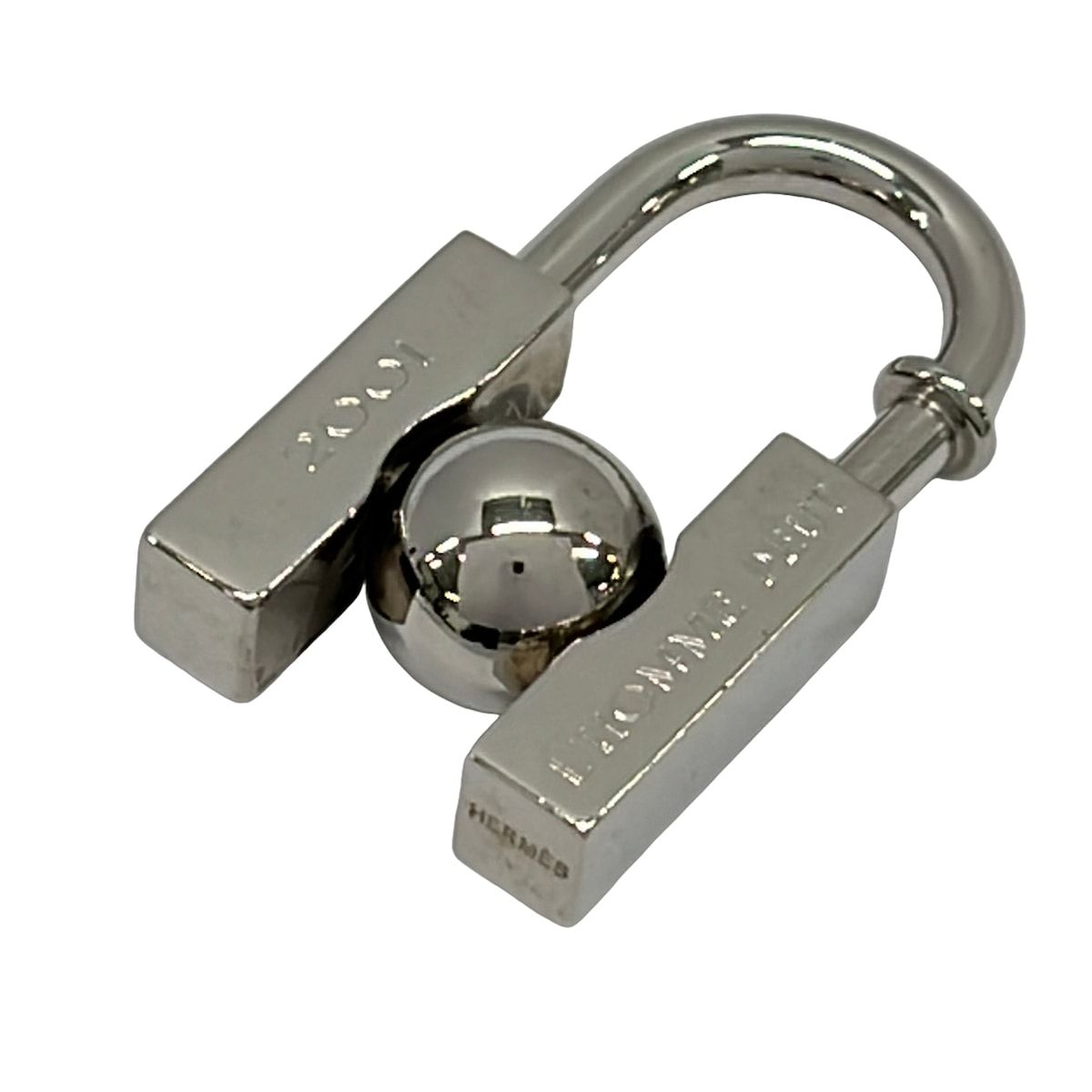 Hermes Key Holder Embellir la Terre Silver Keychain