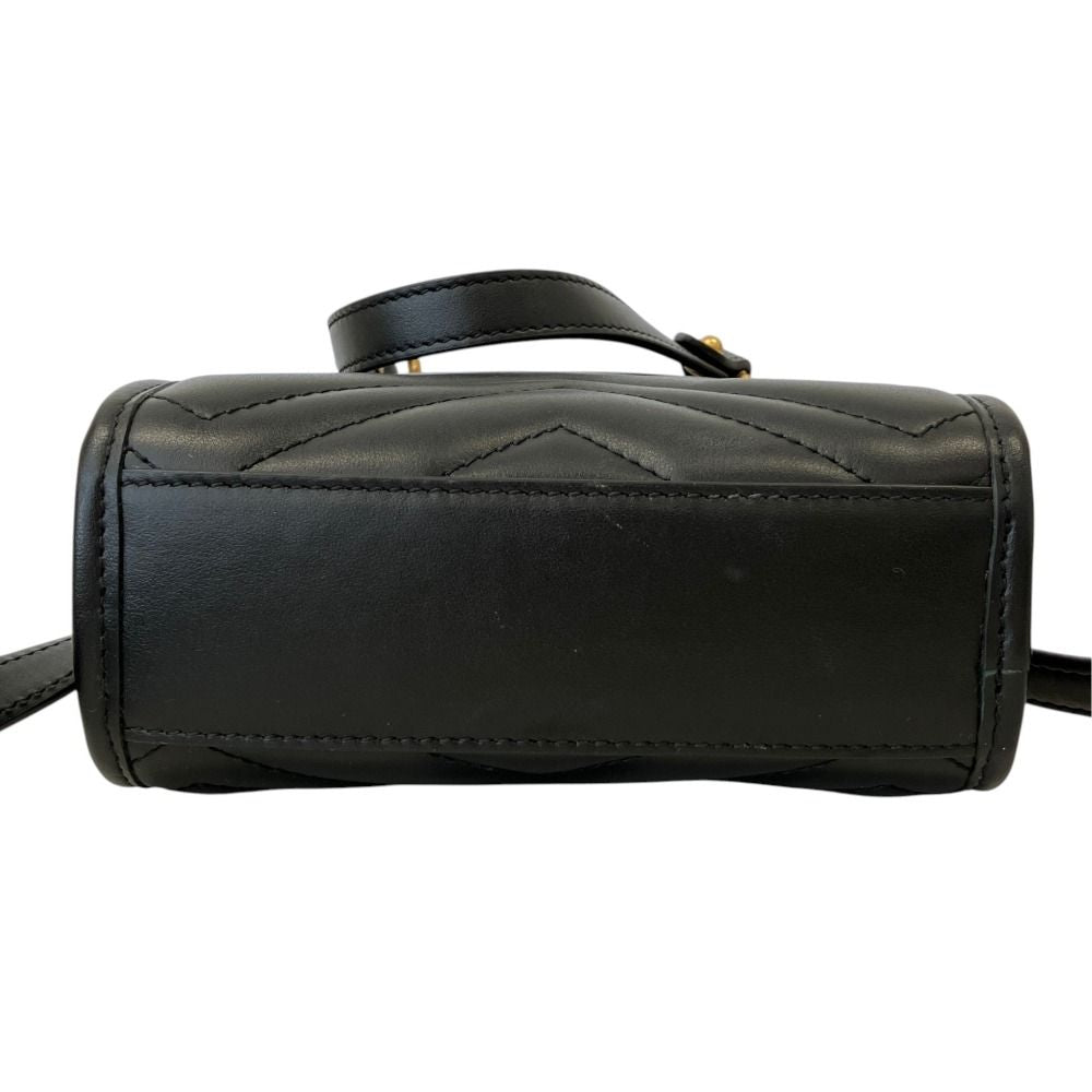 Gucci GG Marmont Quilted Leather Shoulder Bag Black — view 4