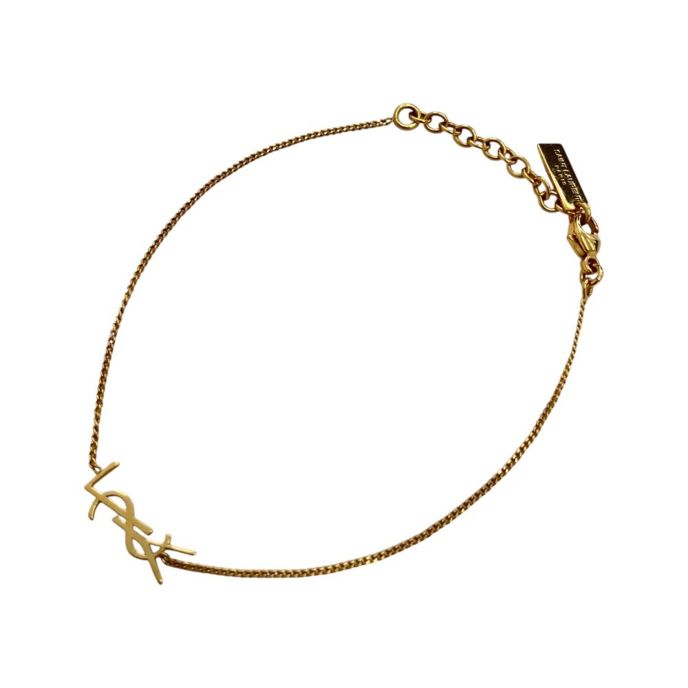 Saint Laurent Paris Cassandra Logo Bracelet Gold Plated Colored