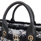 Chanel Coco Neige Collection Tweed Quilted Tote Black — view 7