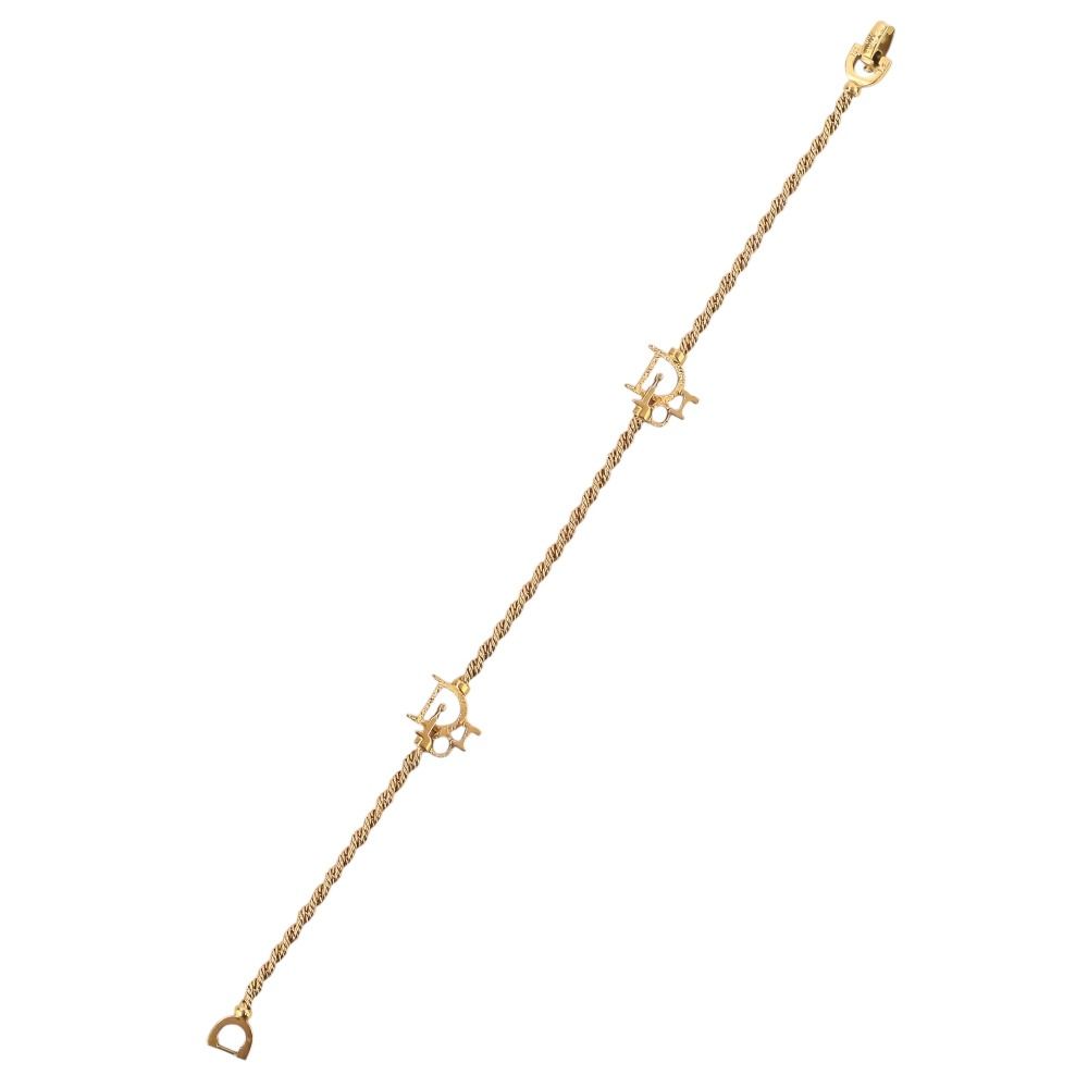Dior 750 Twist Chain Logo Bracelet Yellow Gold — view 8